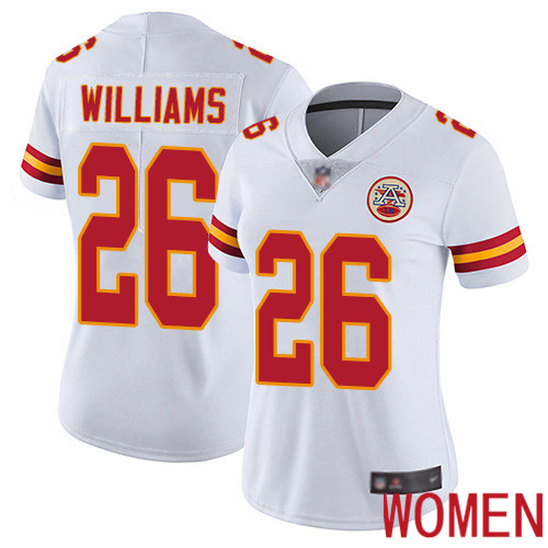 Women Kansas City Chiefs #26 Williams Damien White Vapor Untouchable Limited Player Football Nike NFL Jersey